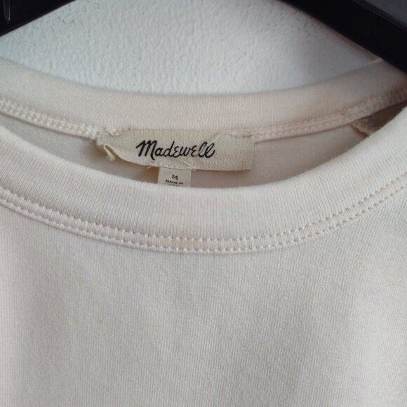 Ladies SZ M Madewell Cream Short-Sleeve Baby T-Shirt - Picture 4 of 4